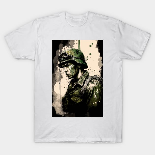 Vietnam Soldier Ink Painting T-Shirt by TortillaChief